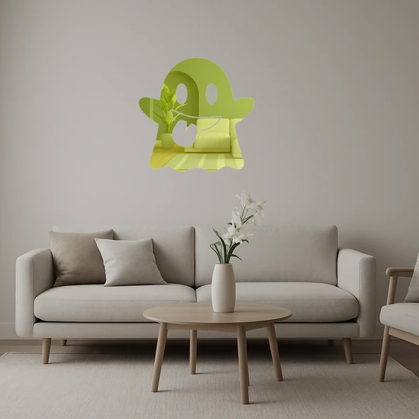 Hayalet Emoji Altın Aynalı Tablosu ürün görseli