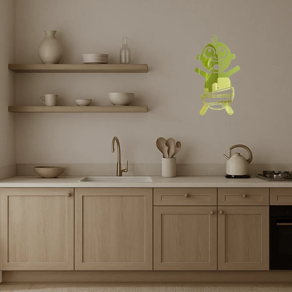 Oynayan Mutlu Bebek İç Mekan Dekoratif Altın Aynalı Tablo - Resim 3