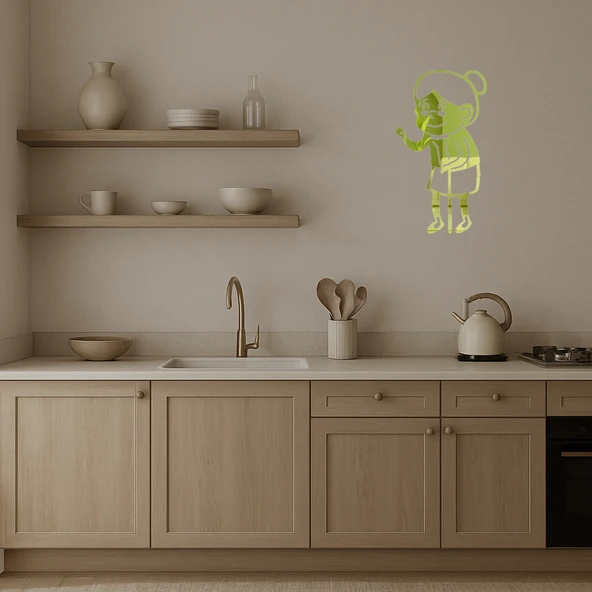 Büyükanne Temalı  Dekoratif Altın Aynalı Tablo - Resim 3