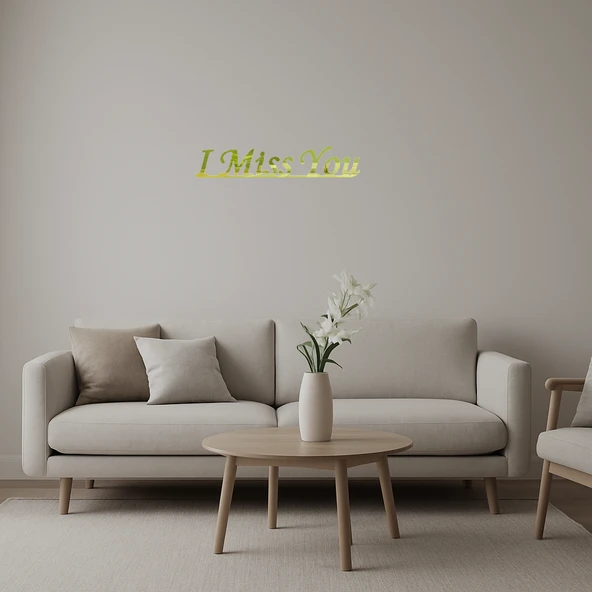 Duygusal I Miss You İç Mekan Dekoratif Altın Aynalı Tablo ürün görseli