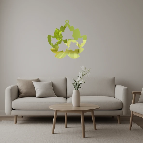 Çiçek Desenli  Dekoratif Altın Aynalı Tablo ürün görseli