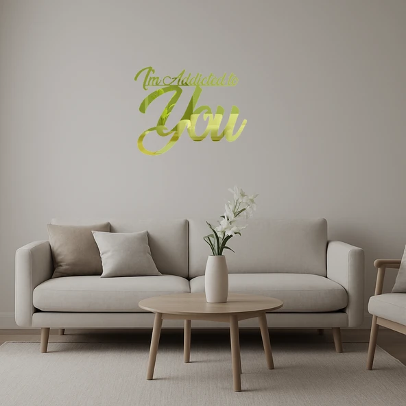 Sana Bağımlıyım Dekoratif Duvar Altın Aynalı Tablosu ürün görseli