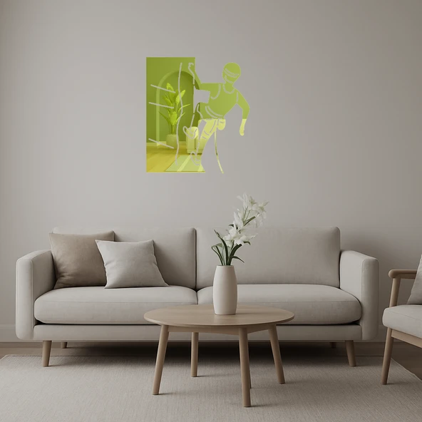 Tırmanan Adam İç Mekan Dekoratif Altın Aynalı Tablo ürün görseli