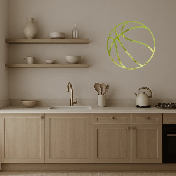 Basketbol Sanatı  Dekoratif Altın Aynalı Tablo - Resim 4