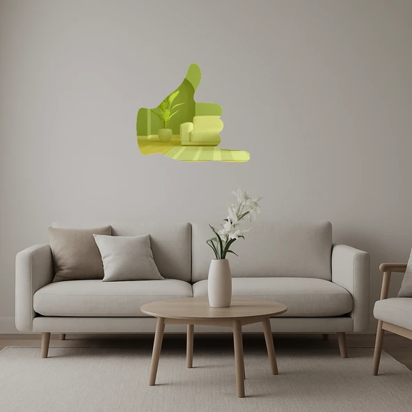 İç Mekan Dekoratif El İşareti Altın Aynalı Tablosu ürün görseli