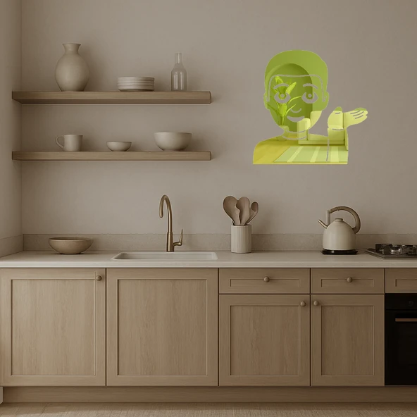 Nasıl Yardımcı Olabilirim Adam  Altın Aynalı Tablo - Resim 3