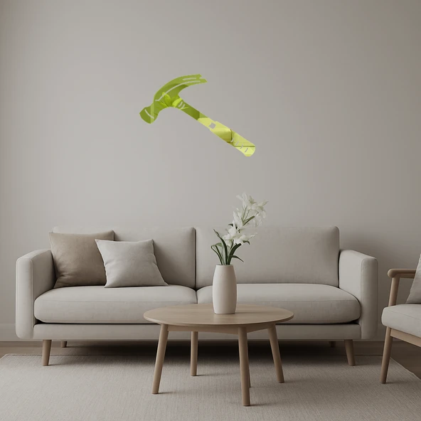 Çekiç Temalı Dekoratif Altın Aynalı Tablo