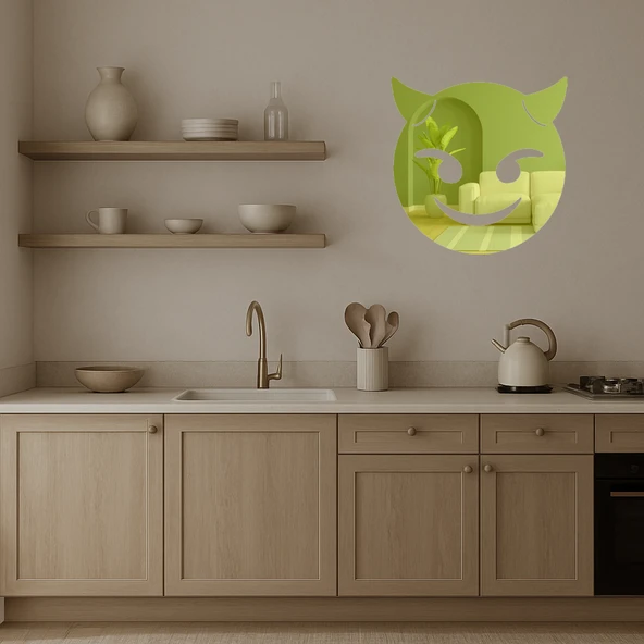 Şeytan Tüyü Gülüş Dekoratif Altın Aynalı Tablo -  3mm - Resim 3