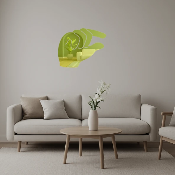 Çimdikleyen El Dekoratif Altın Aynalı Tablo