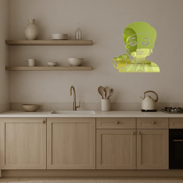 Yargıç Kadın Emoji Dekoratif Altın Aynalı Tablo - 3