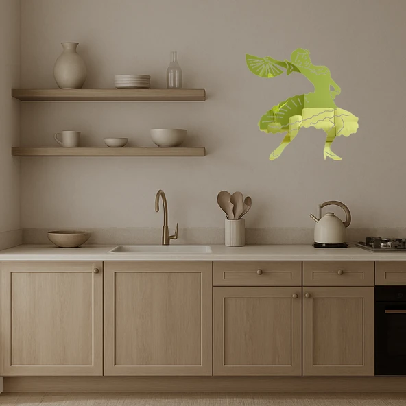 Dans Eden Kadın Dekoratif Altın Aynalı Tablo - 3