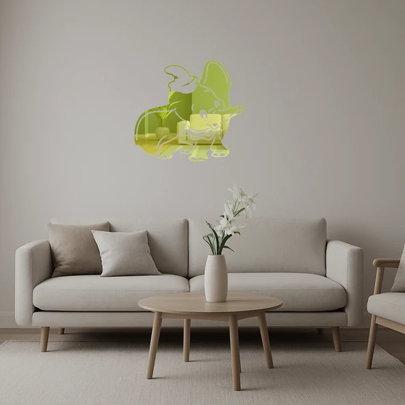 Sirk Fil Dekoratif Altın Aynalı Tablolar