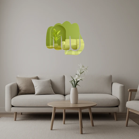 Yumruk Figürlü  Duvar Altın Aynalı Tablosu ürün görseli