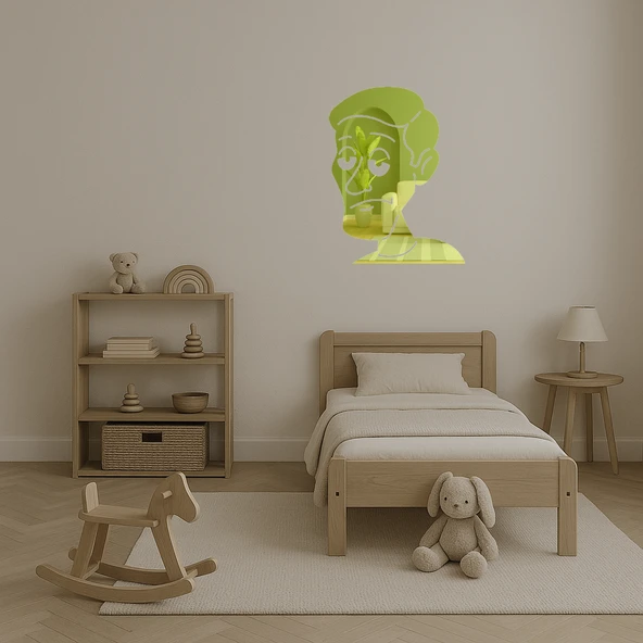 Üzeri Düşünceli İnsan Figürü Dekoratif Altın Aynalı Tablo - Resim 4