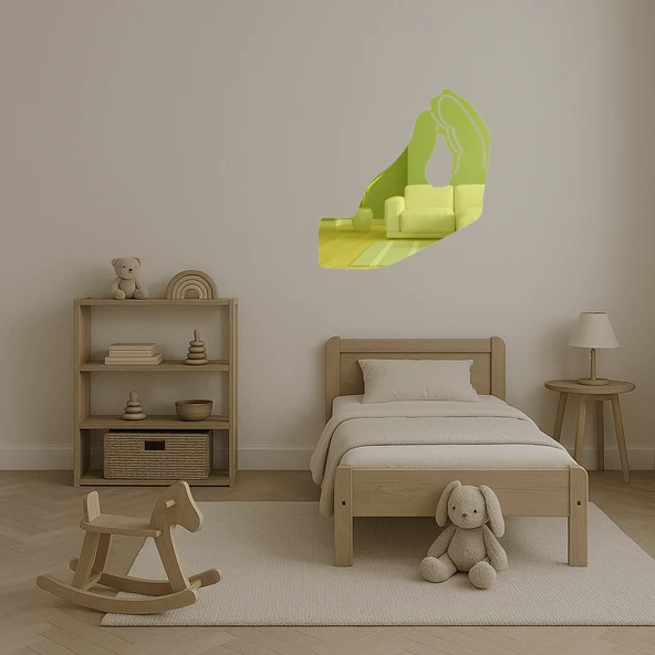 Sıkıştırılmış Parmaklar Dekoratif Altın Aynalı Tablo - Resim 4