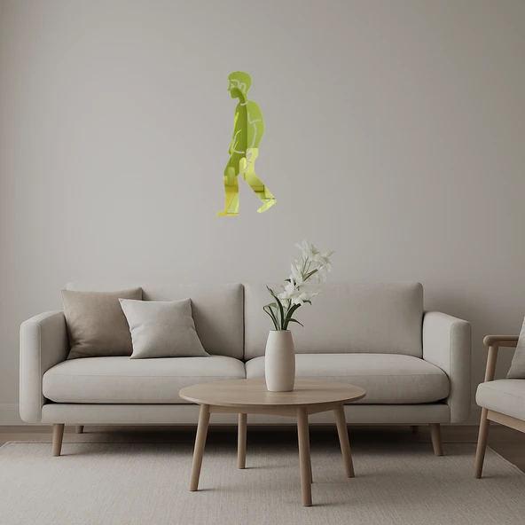 Yürüyen Figür Dekoratif Altın Aynalı Tablo ürün görseli