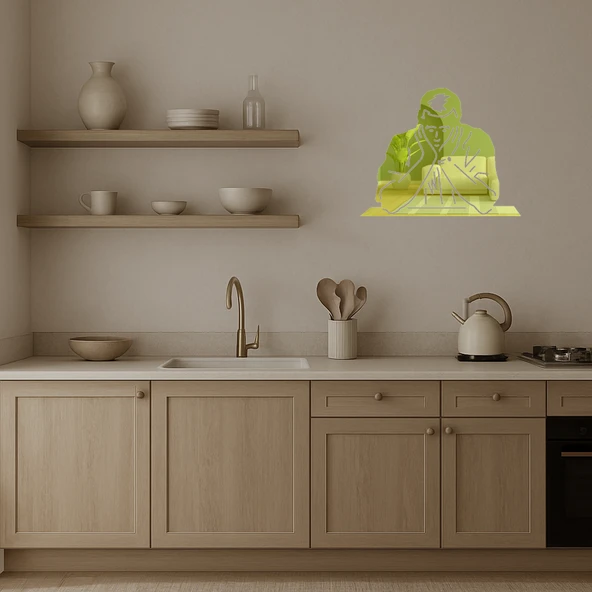 Düşünen Adam Altın Aynalı Tablosu - Resim 3