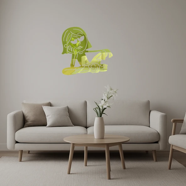 Tembel Kız Dekoratif Altın Aynalı Tablo ürün görseli