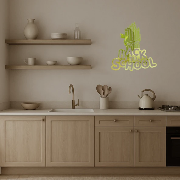 Okula Dönüş Karşılama Dekoratif Altın Aynalı Tablo - Resim 3