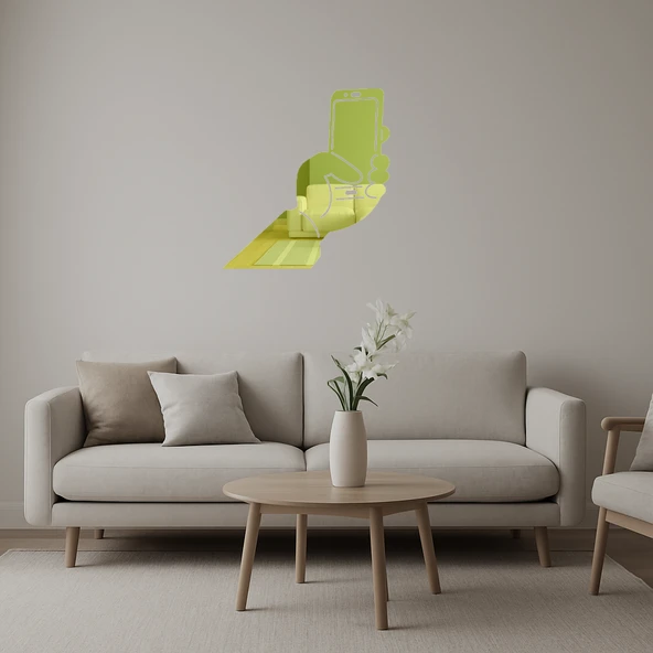 Selfie Çeken Karakterler Eğlenceli Duvar Altın Aynalı Tablosu ürün görseli