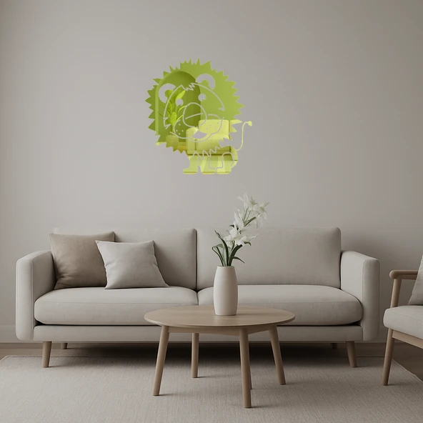 Sevimli Aslan Altın Aynalı Tablosu ürün görseli