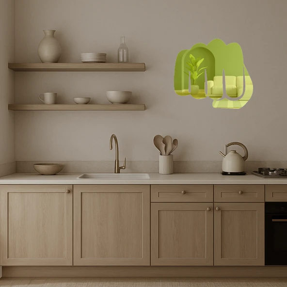 Yumruk Figürlü  Duvar Altın Aynalı Tablosu - Resim 3