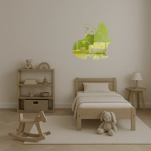 Sirk Fil Dekoratif Altın Aynalı Tablolar - 4