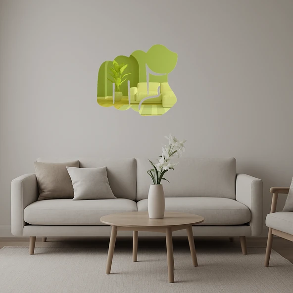 İşaret Parmağı Temalı Dekoratif Altın Aynalı Tablo ürün görseli