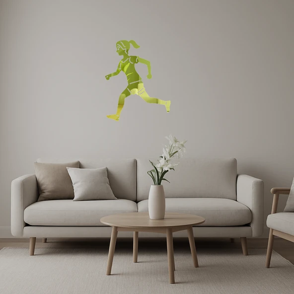 Koşan Kadın Dekoratif Altın Aynalı Tablo ürün görseli