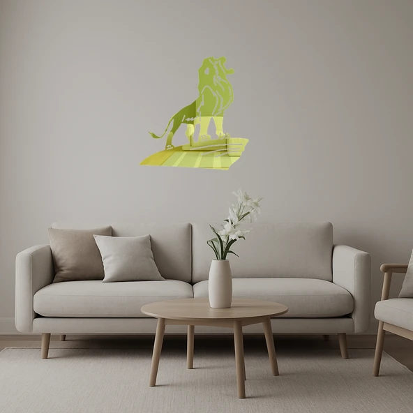 Aslan Kral Simba Dekoratif  Altın Aynalı Tablo ürün görseli