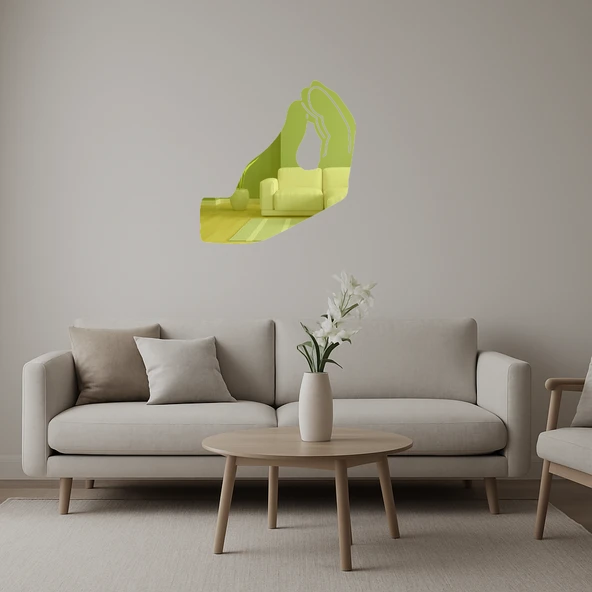 Sıkıştırılmış Parmaklar Dekoratif Altın Aynalı Tablo ürün görseli