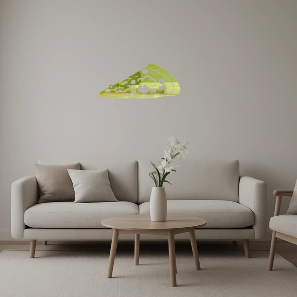 Tavuklu Pizza Dilimi Altın Aynalı Tablosu ürün görseli