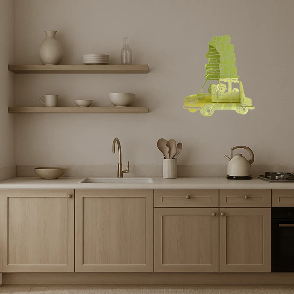 Aile Araba Yolculuğu Dekoratif Altın Aynalı Tablo - Resim 3