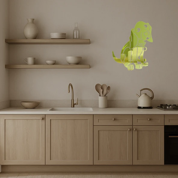 Diesel Adlı Köpek Dekoratif  Altın Aynalı Tablo - Resim 3