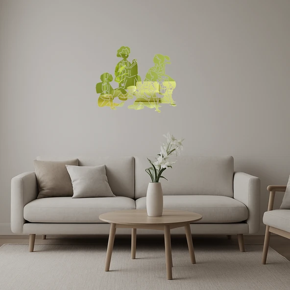 Kitap Okuyan Öğretmen Dekoratif Altın Aynalı Tablo ürün görseli