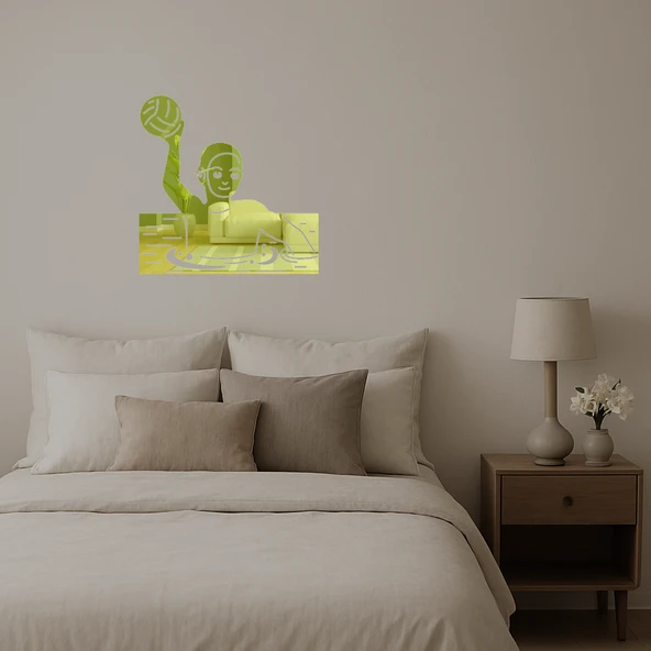 Su Topu Oyuncusu Emoji  Duvar Süsü - Resim 2