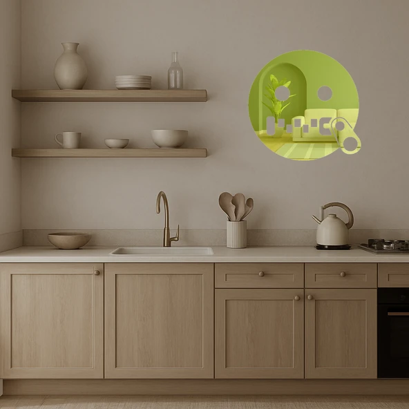 Fermuarlı Ağız Emoji  Dekoratif Altın Aynalı Tablo - 3