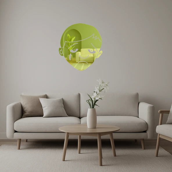 Duygusal Çocuk Emoji Altın Aynalı Tablo ürün görseli