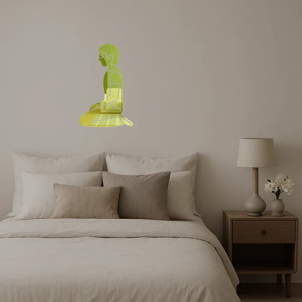 Diz Çöken Figür Dekoratif Altın Aynalı Tablo - Resim 2