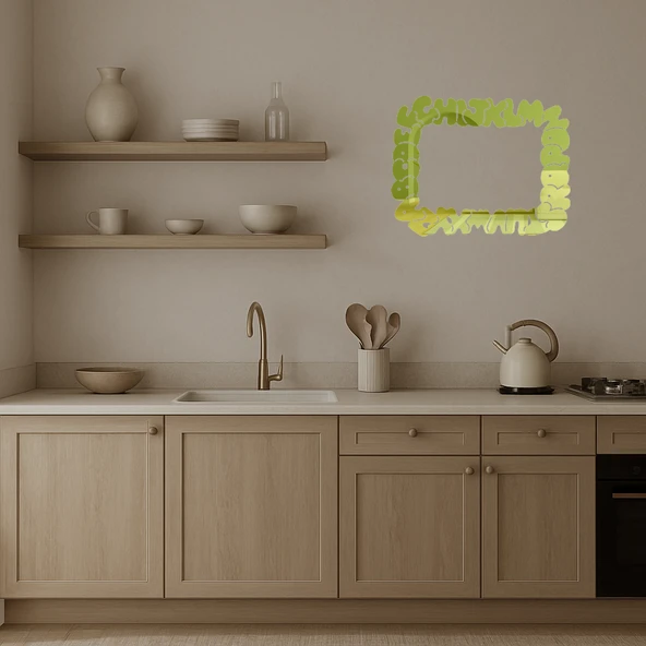 Dekoratif Harfler Alfabesi Altın Aynalı Tablosu - Resim 3