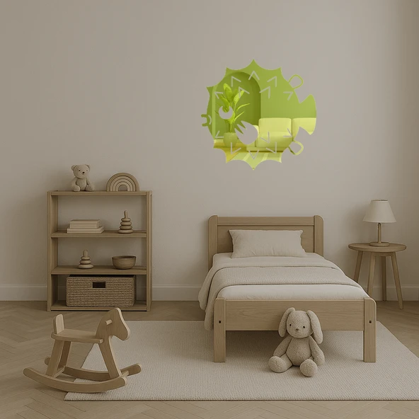 Kirpi Balığı Tasarımlı  Dekoratif Altın Aynalı Tablo - Resim 4