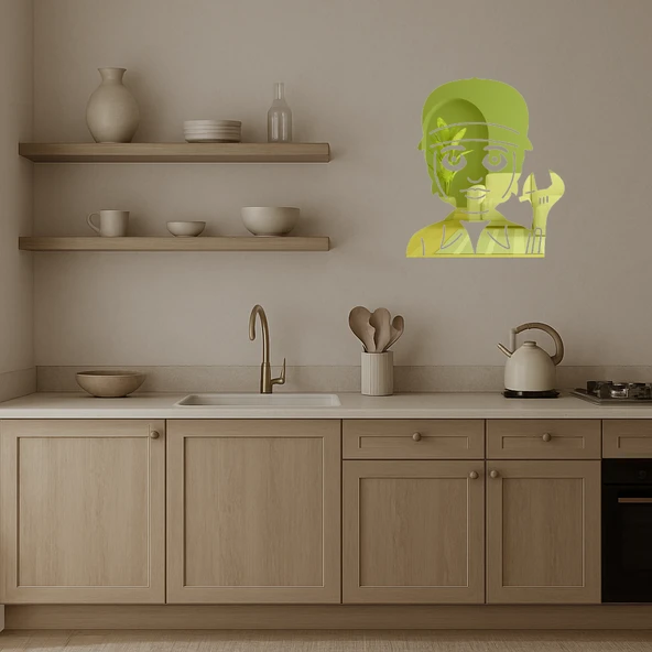 Mekanik Kadın Dekoratif Altın Aynalı Tablo - Resim 3