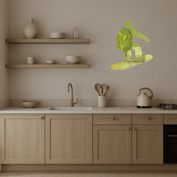 Kayak Temalı Spor Tutkusu İç Mekan Altın Aynalı Tablosu - Resim 3