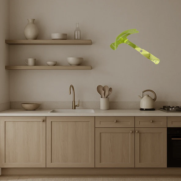 Çekiç Temalı Dekoratif Altın Aynalı Tablo - 3