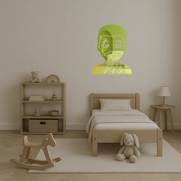 Şık Smokiniyle Emoji Adam Dekoratif Altın Aynalı Tablo - Resim 3