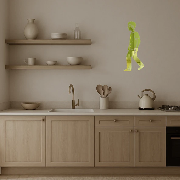 Yürüyen Figür Dekoratif Altın Aynalı Tablo - Resim 3