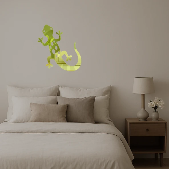 Kertenkele Figürü  Altın Aynalı Tablo - Resim 2