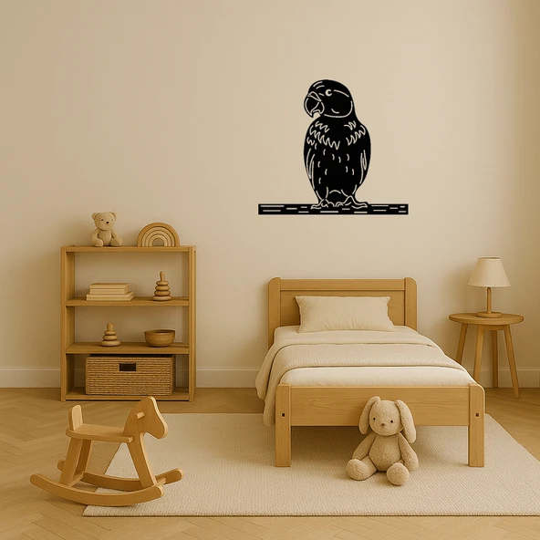 Yeşil Papağan Dekoratif MDF Duvar Tablosu - Resim 2