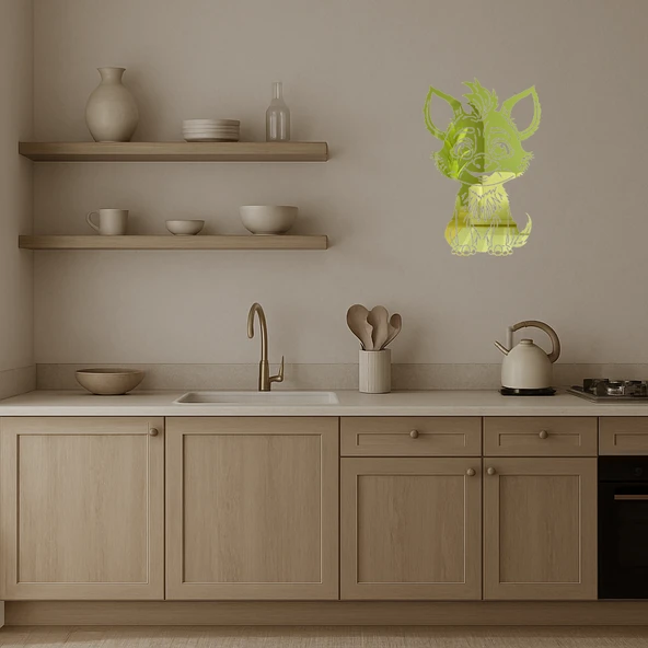 Renkli Çizgi Film Karakteri  Altın Aynalı Tablo - Resim 3