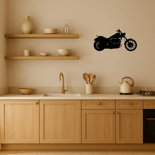 Klasik Motor Temalı MDF Duvar Sanatı - Resim 2